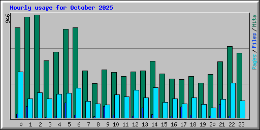 Hourly usage for October 2025