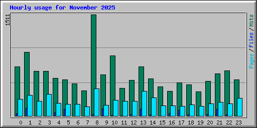 Hourly usage for November 2025