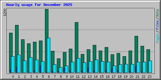 Hourly usage for December 2025