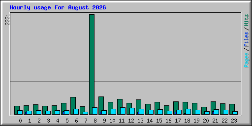Hourly usage for August 2026